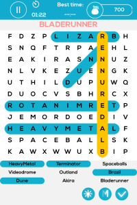 Sci-Fi Movie Word Puzzle iPhone Game